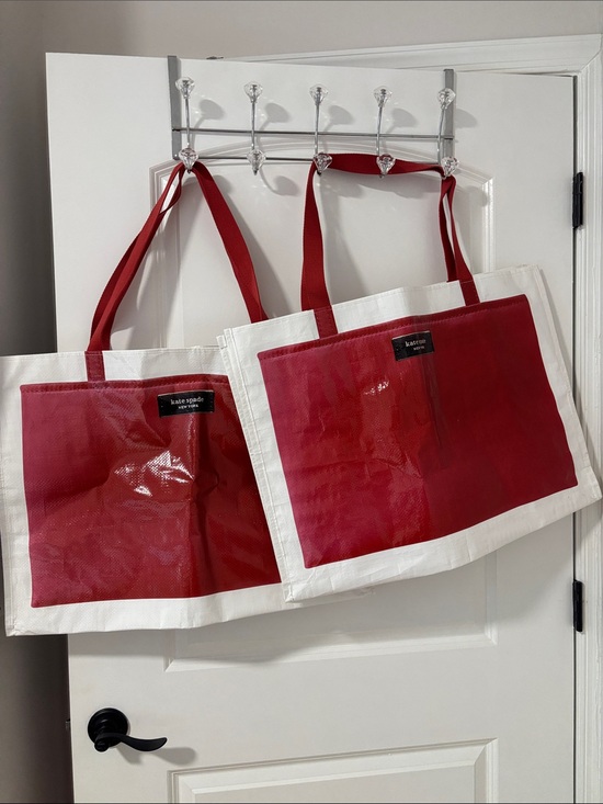 kate spade Handbags - Kate Spade x target Red and White Reusable Tote Bag set of 2